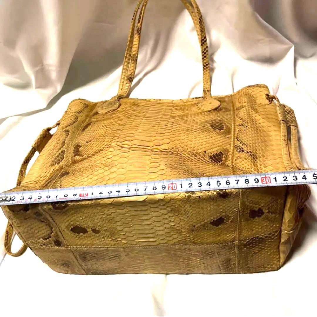 パイソン　ヘビ革　世界最大アナコンダ　ショルダー　トートバッグ　レア　希少品