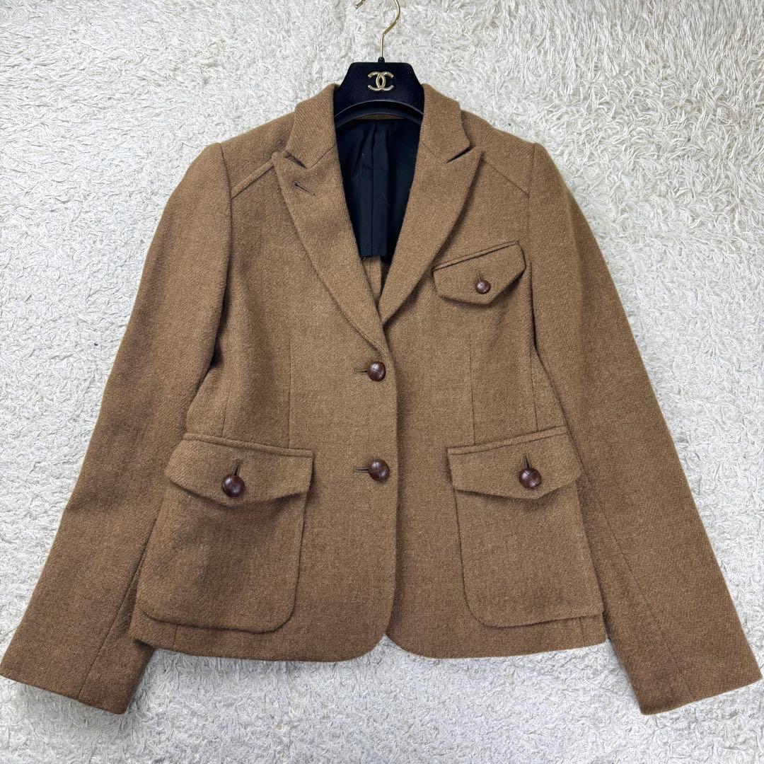 ハリスツイード×マーガレットハウエル 旧タグ テーラードジャケット 胡桃ボタン
