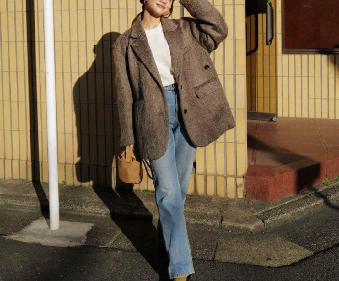 CLANE 美品 MIX SHAGGY OVER TAILORED JACKET