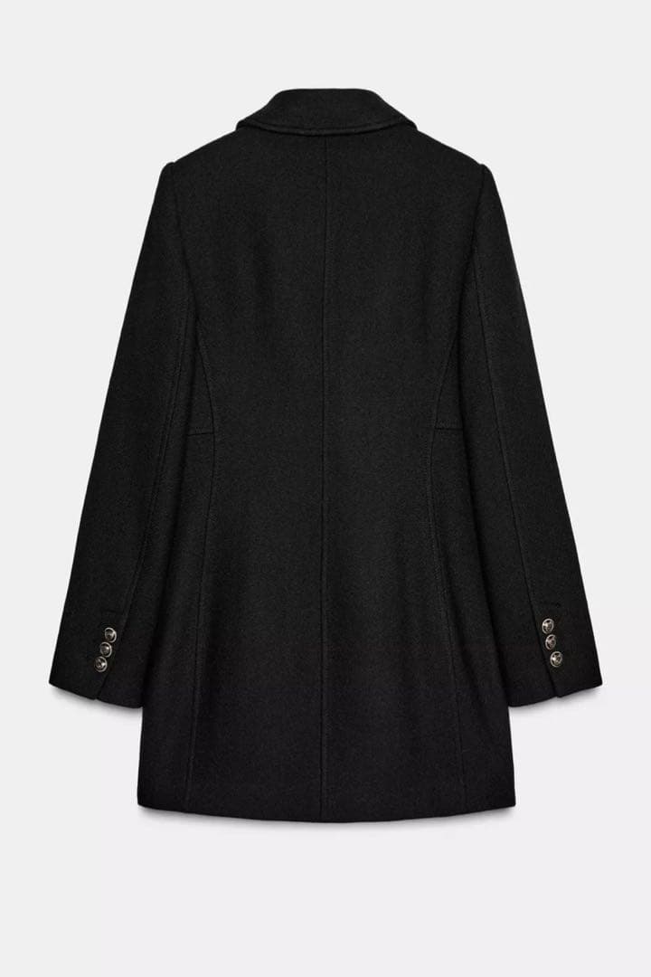 ウール混紡ショート丈ダブルブレストコート