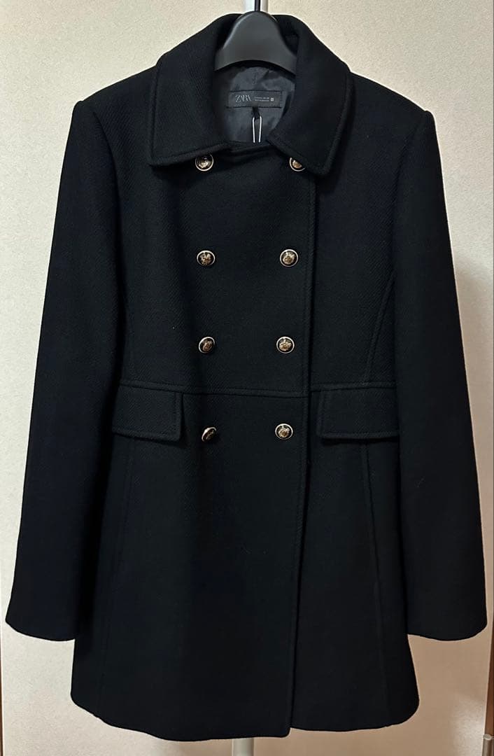 ウール混紡ショート丈ダブルブレストコート