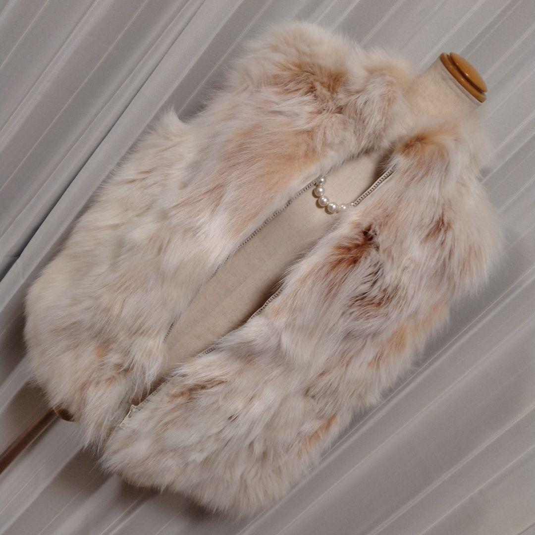 新同✩XL✩ブルーフォックス✩ファーベスト✩ジレ✩軽い✩ジッパー✩ゆったり