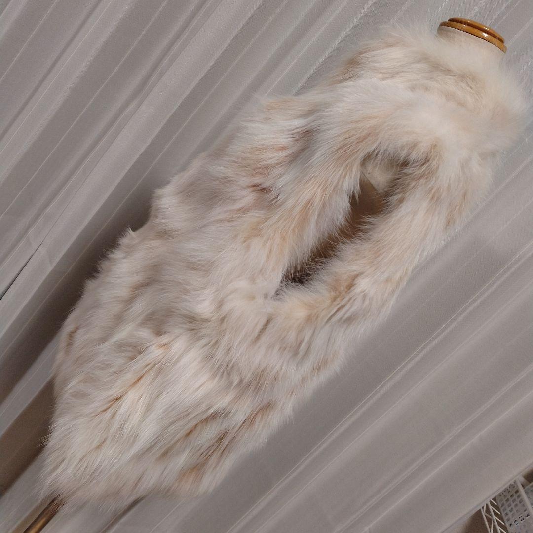 新同✩XL✩ブルーフォックス✩ファーベスト✩ジレ✩軽い✩ジッパー✩ゆったり