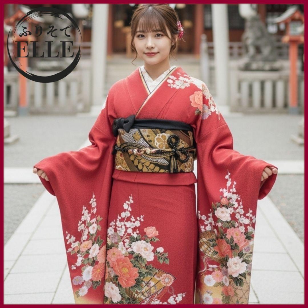 最終価格☆振袖フルセット(7点)・成人式・古典柄・金彩加工・やまと誂製・胴裏正絹