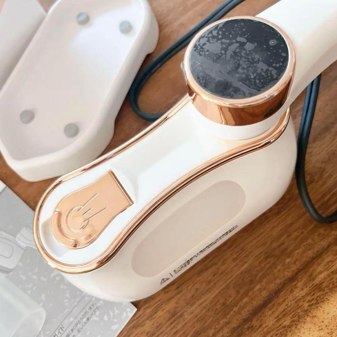 早い者勝ち❣️ 折り畳み式スチームアイロン ホワイト×ピンクゴールド コンパクト