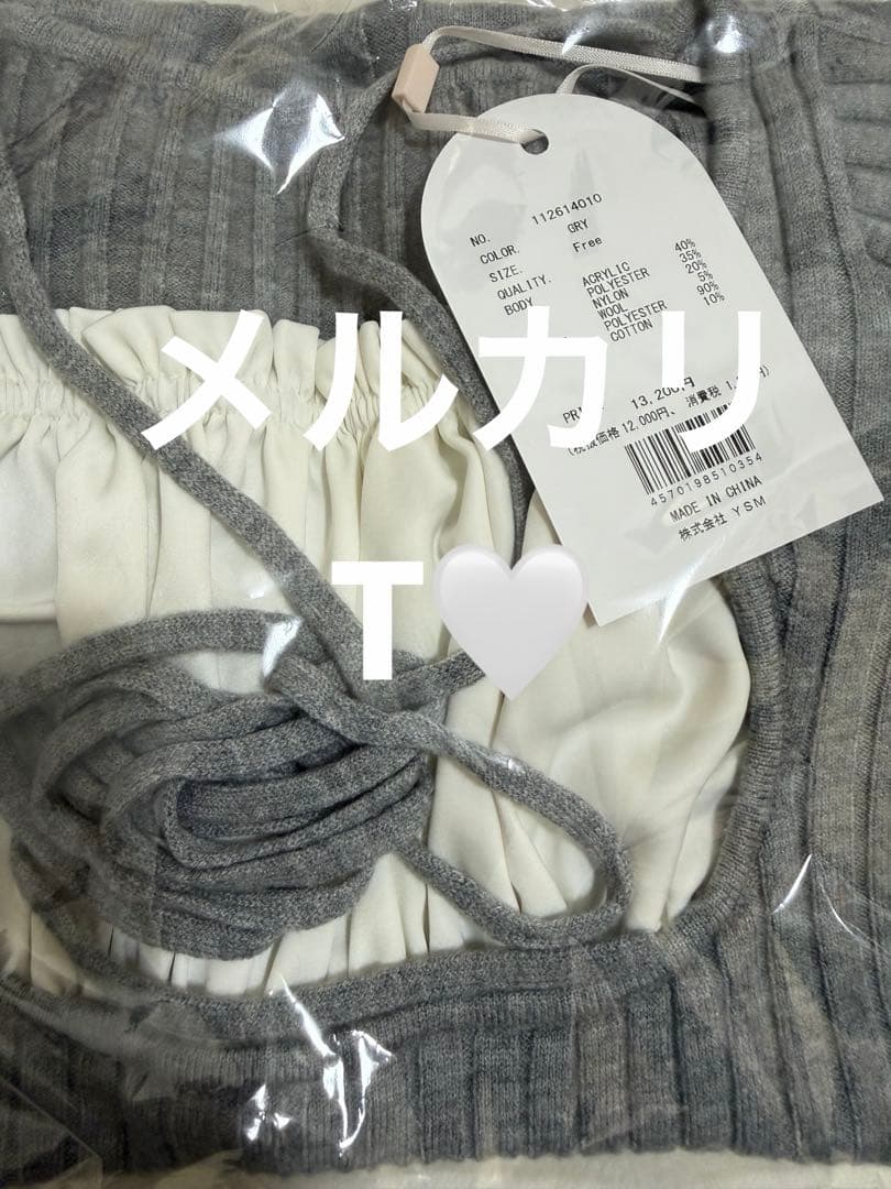 Darich ネックリボンデザインフレアミニワンピース GRY Free