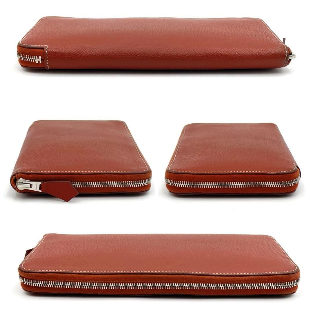 HERMES エルメス アザップロング シルクイン ラウンドファスナー リボン柄