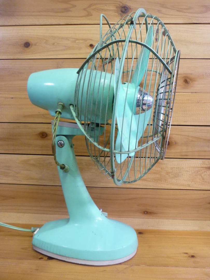 1960年代 ミツビシ 三菱 扇風機 稼働品 卓上壁掛両用 ミントグリーン