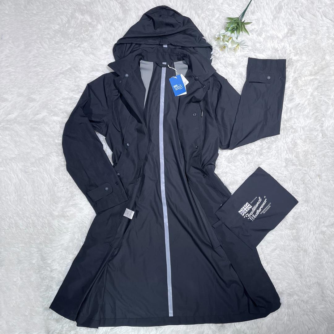 新品未使用☆トラデショナルウェザーウェア レインコート M パッカブル 黒 撥水