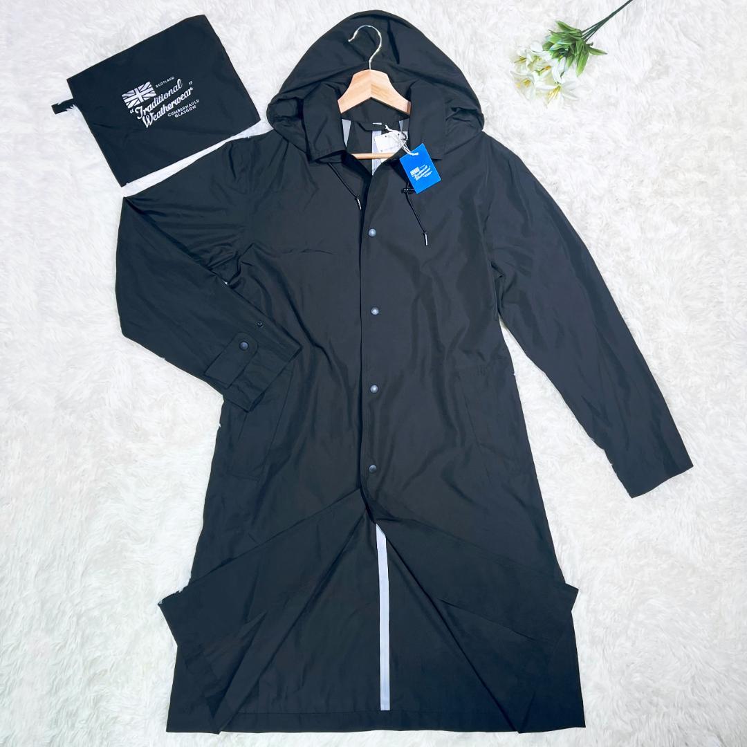 新品未使用☆トラデショナルウェザーウェア レインコート M パッカブル 黒 撥水