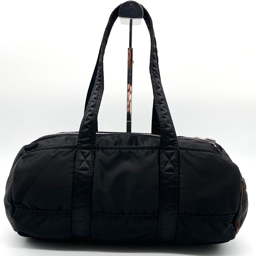 【美品】ポーター タンカー ドラムバッグ ミニボストン ナイロン ブラック