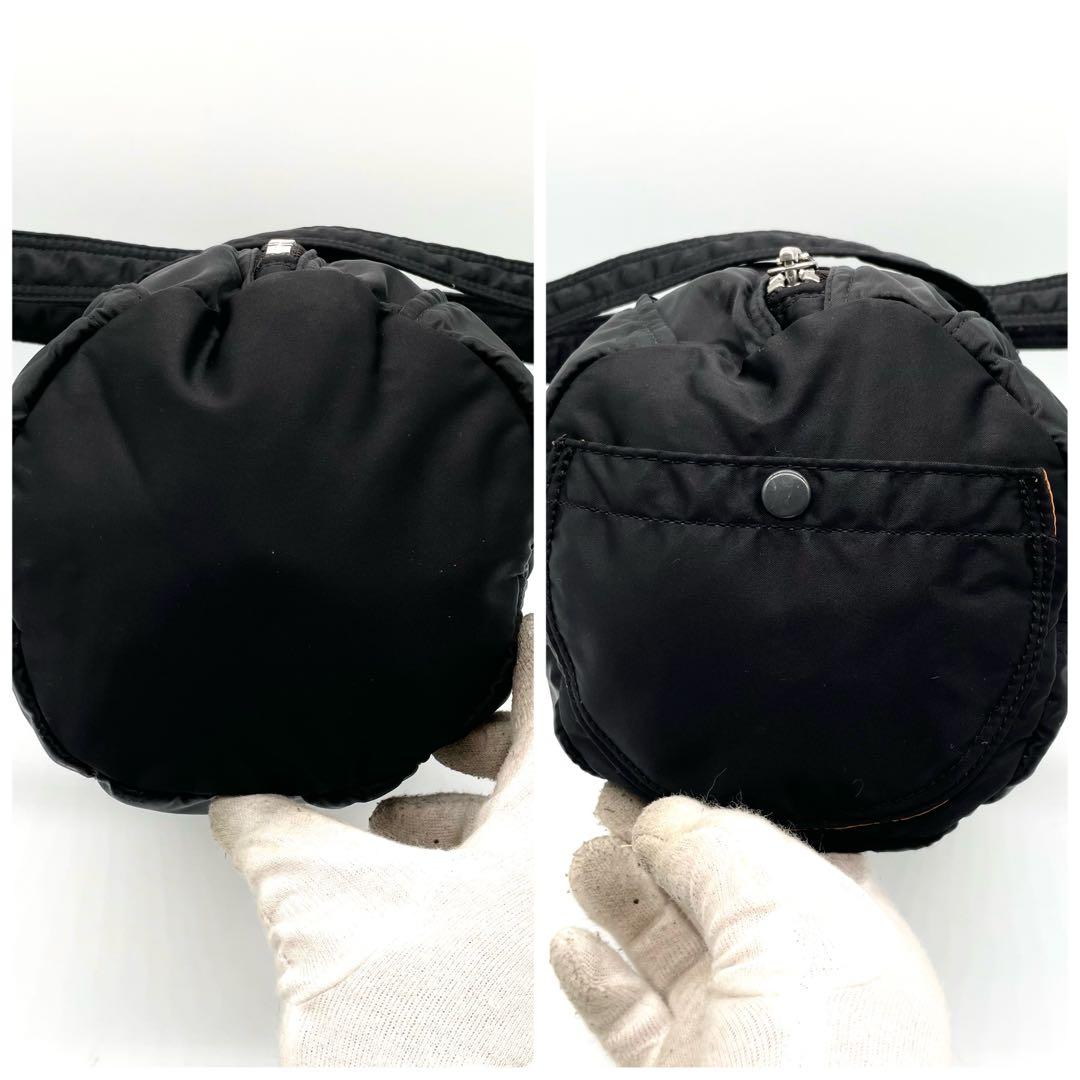 【美品】ポーター タンカー ドラムバッグ ミニボストン ナイロン ブラック