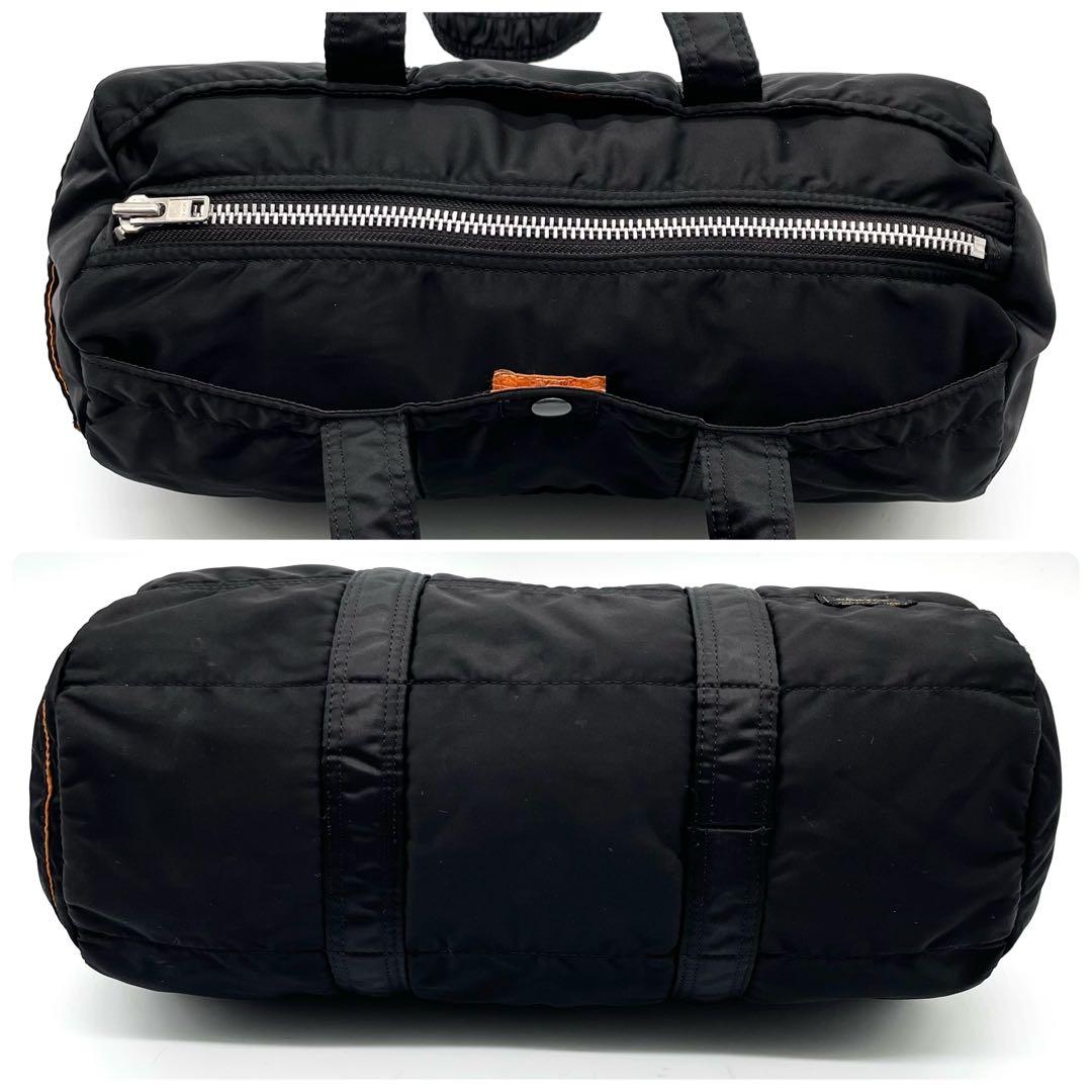 【美品】ポーター タンカー ドラムバッグ ミニボストン ナイロン ブラック