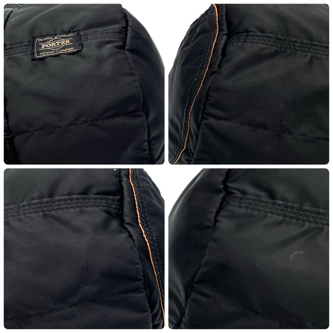 【美品】ポーター タンカー ドラムバッグ ミニボストン ナイロン ブラック