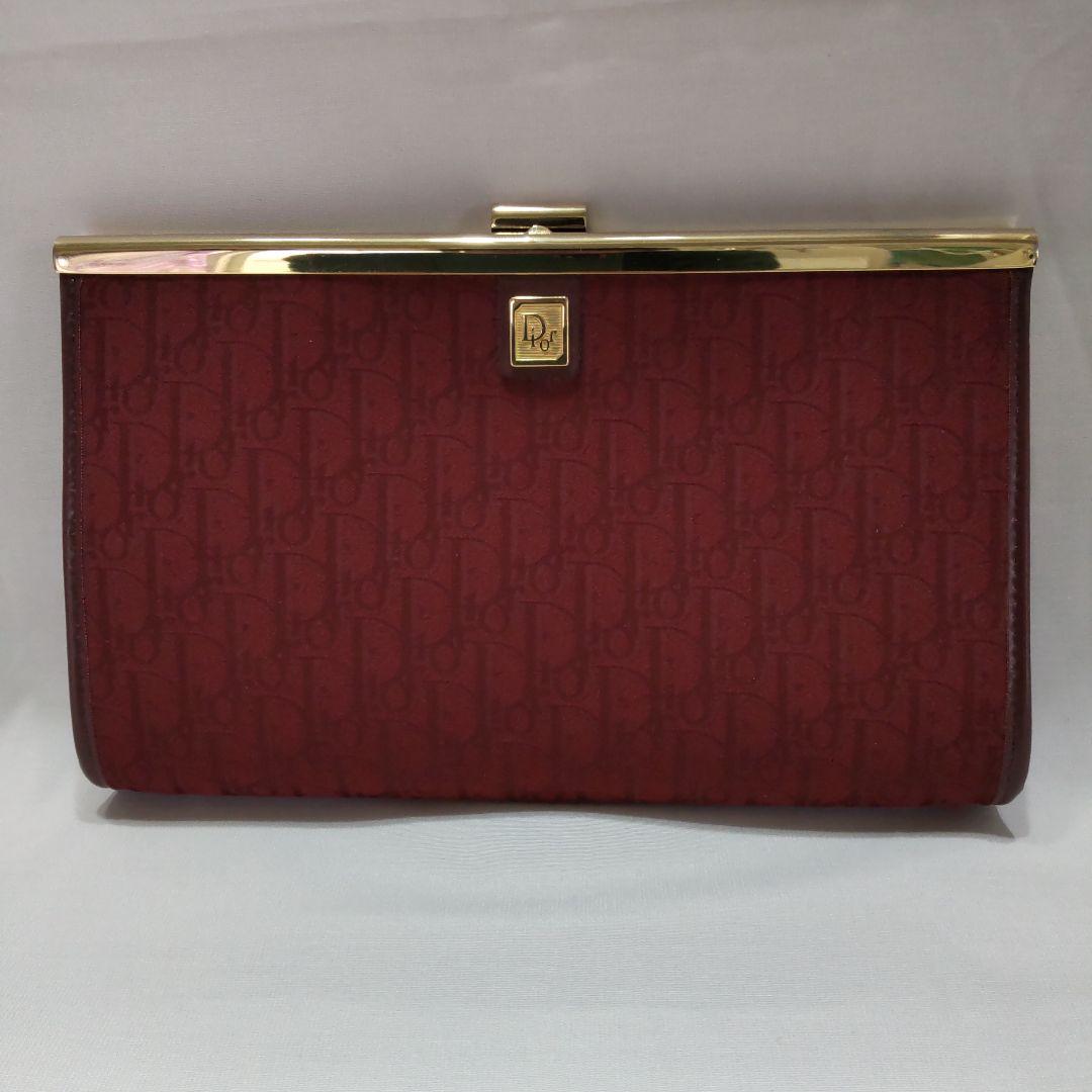クリスチャン・ディオール　トロッター　クラッチバッグ　ワインレッド