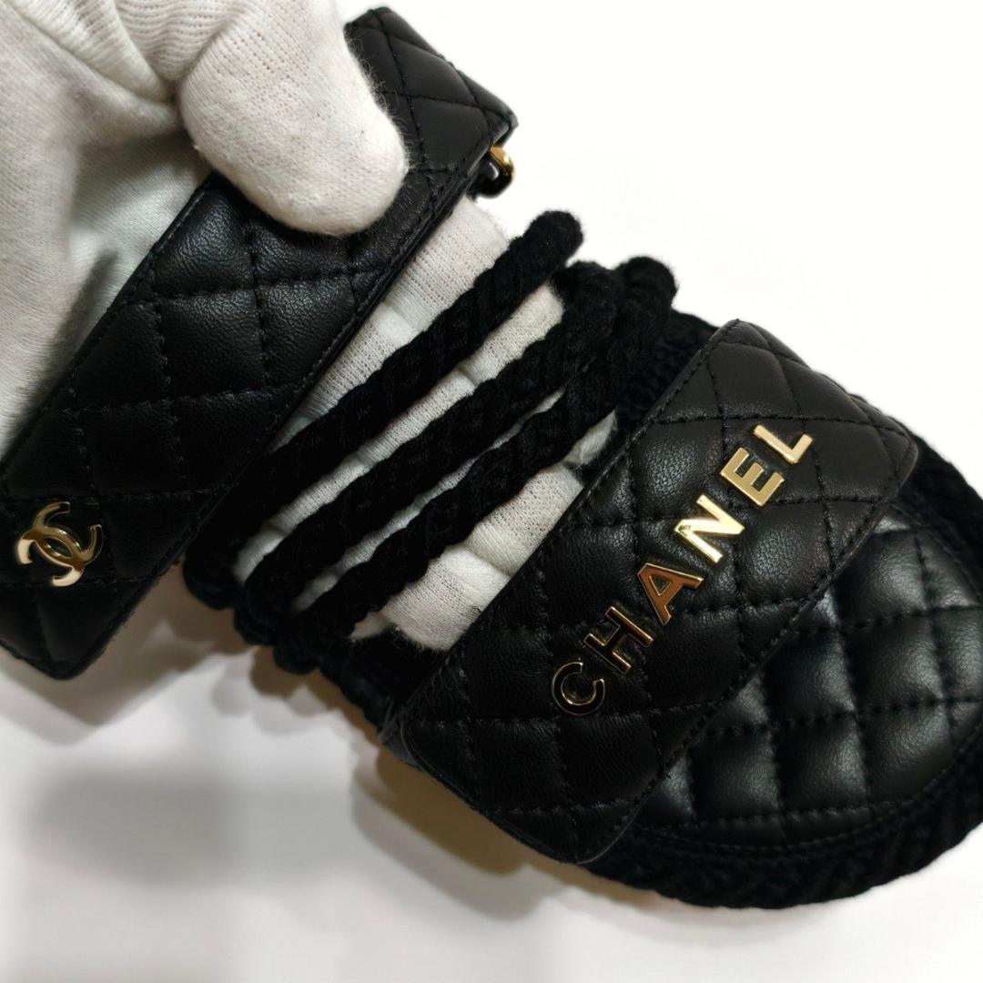 【極美品】シャネル ココマーク マトラッセ サンダル ブラック 23.5