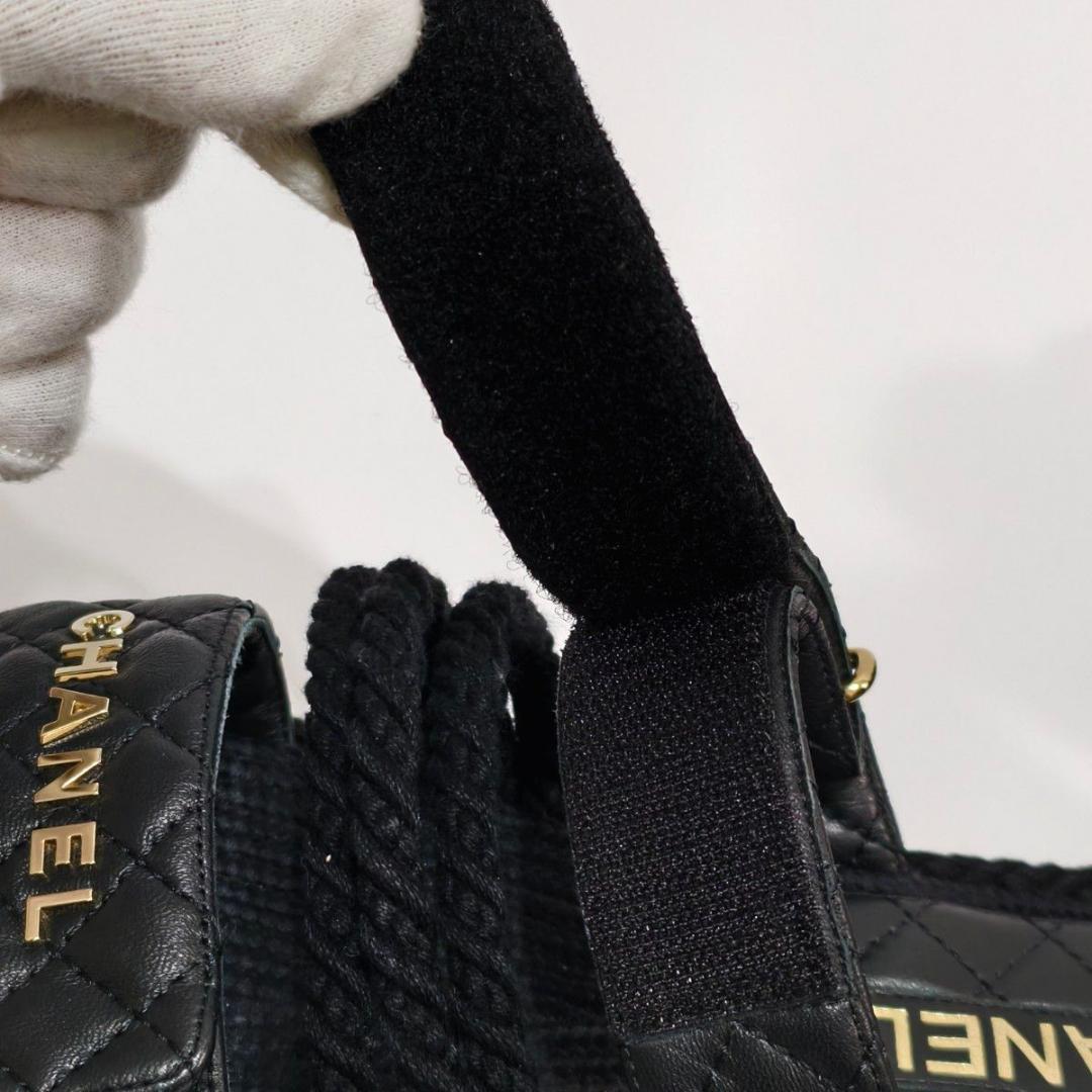 【極美品】シャネル ココマーク マトラッセ サンダル ブラック 23.5