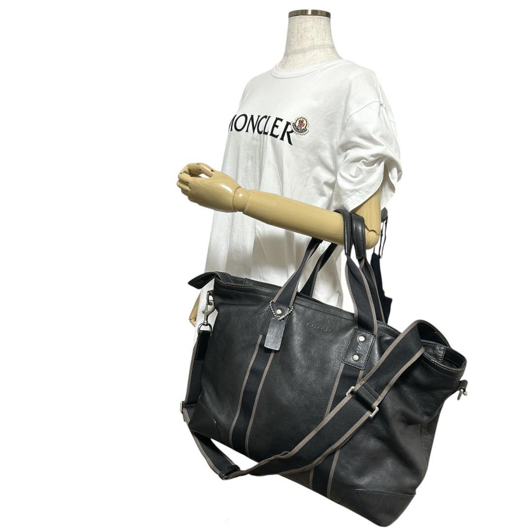 美品 COACH 2way ヘリテージ トートバッグ ショルダーバッグ ブラック