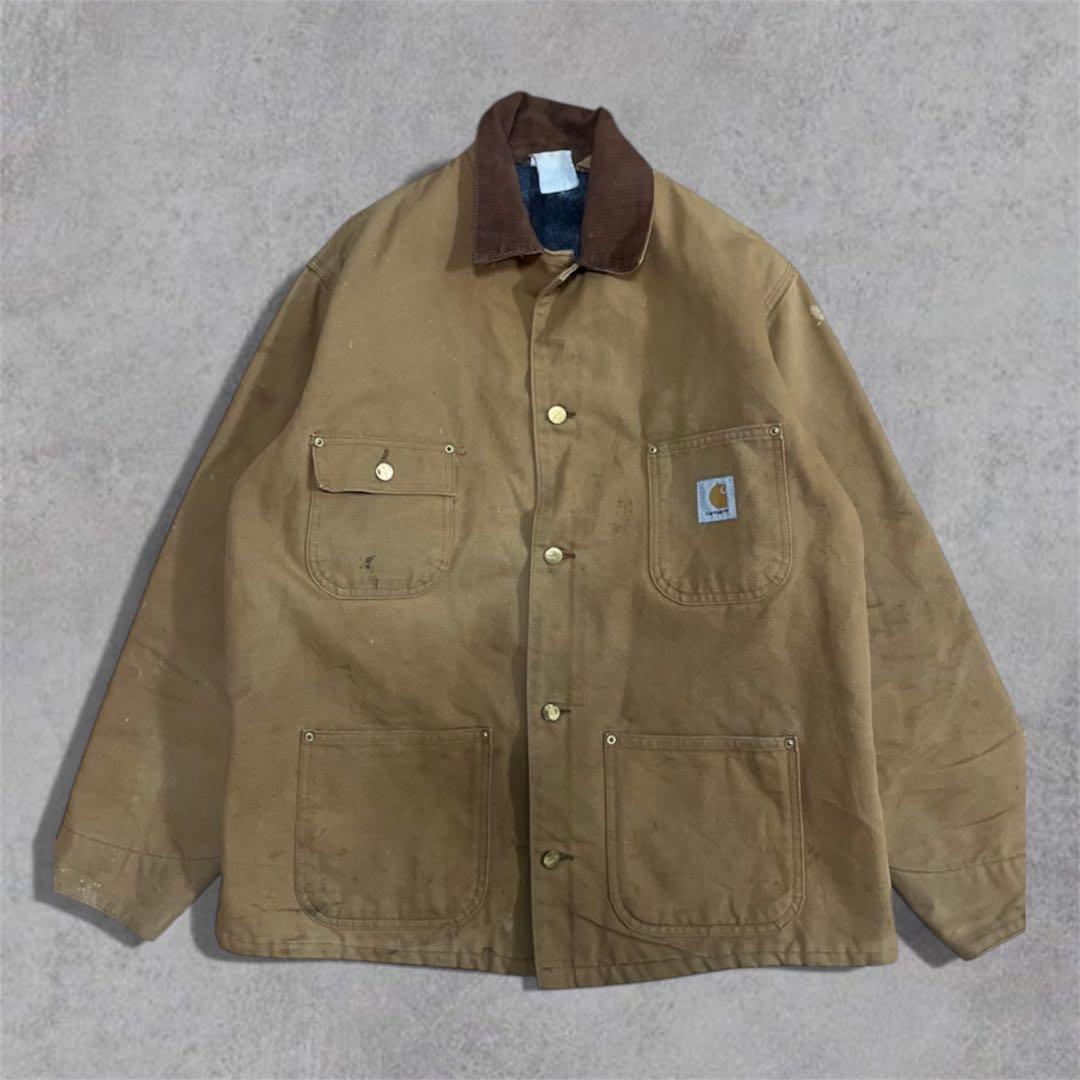 80s USA Carhartt ミシガンチョアコート カバーオール フェード