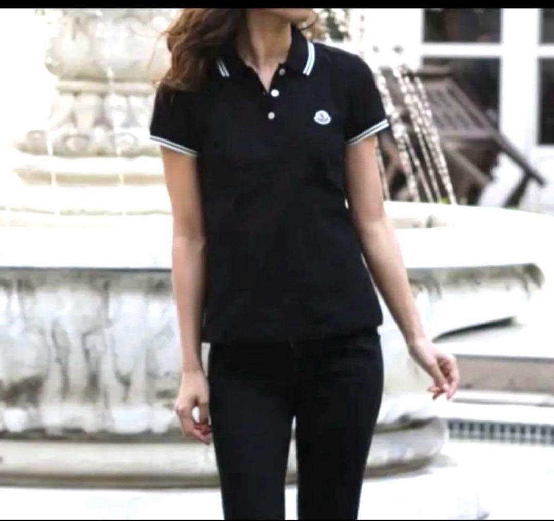 定価6万　MONCLER ポロシャツ ビッグワッペン　ネイビー　滝沢眞規子