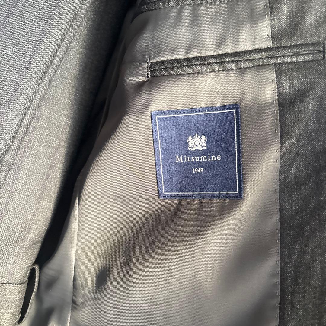 【美品】イタリア　ロロピアーナ　ダークグレー ストライプ スーツジャケット