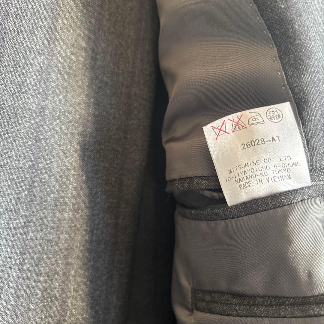 【美品】イタリア　ロロピアーナ　ダークグレー ストライプ スーツジャケット