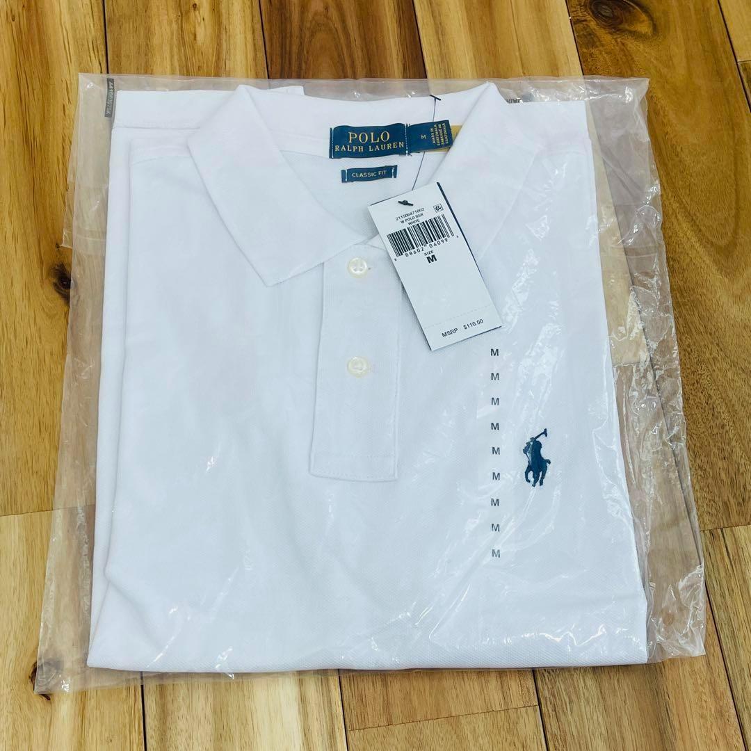 【新品未使用】POLO RALPH LAUREN ポロシャツ Mサイズ ホワイト