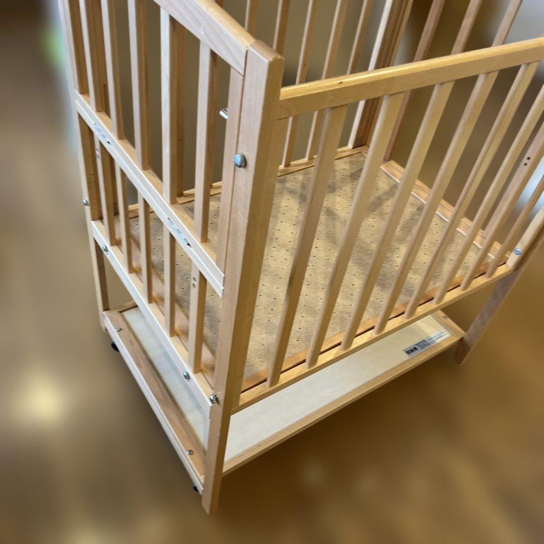 【国産】 カトージ ミニベビーベッド ツーオープン70cmハイポジション