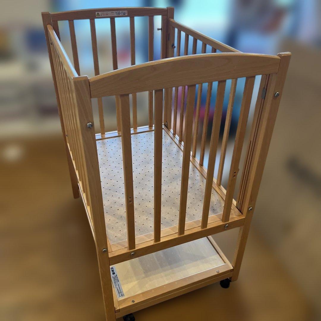 【国産】 カトージ ミニベビーベッド ツーオープン70cmハイポジション