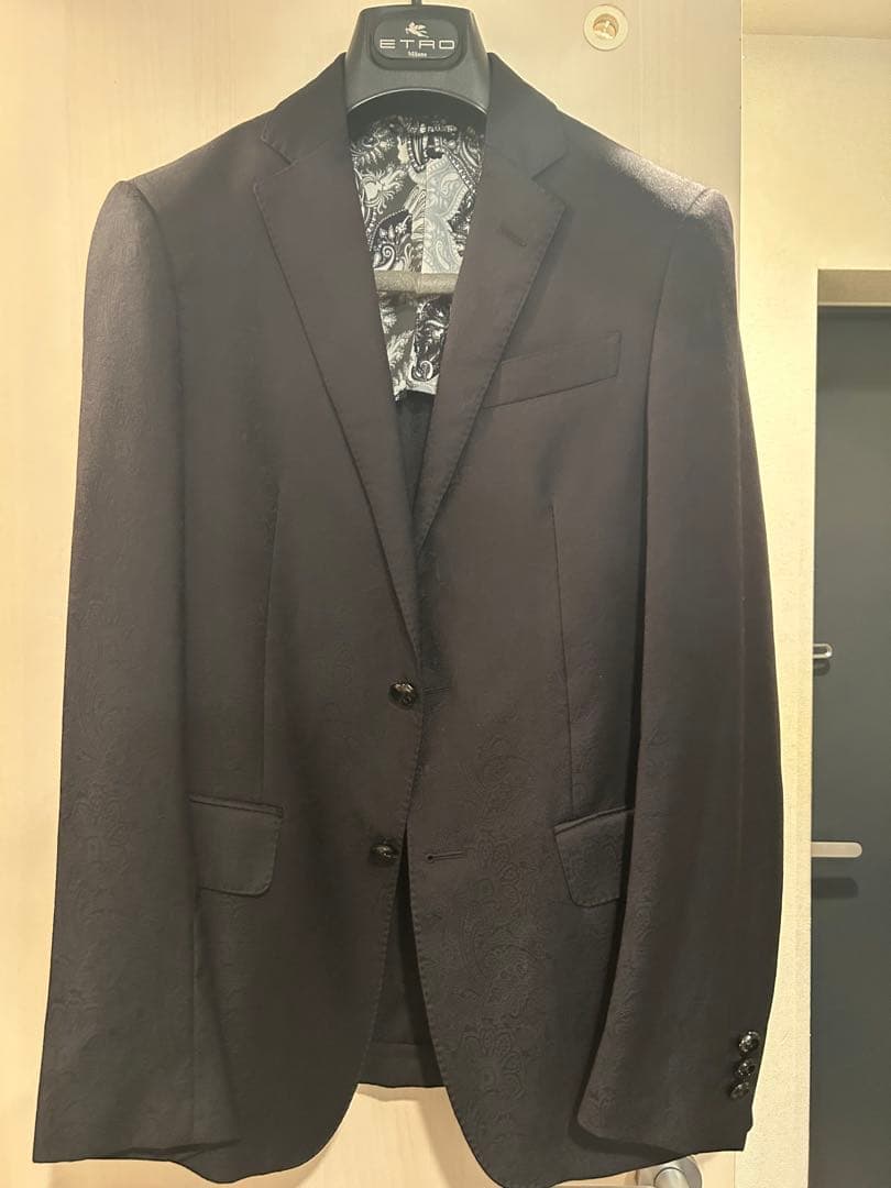 ETRO ペイズリー柄スーツ 黒44