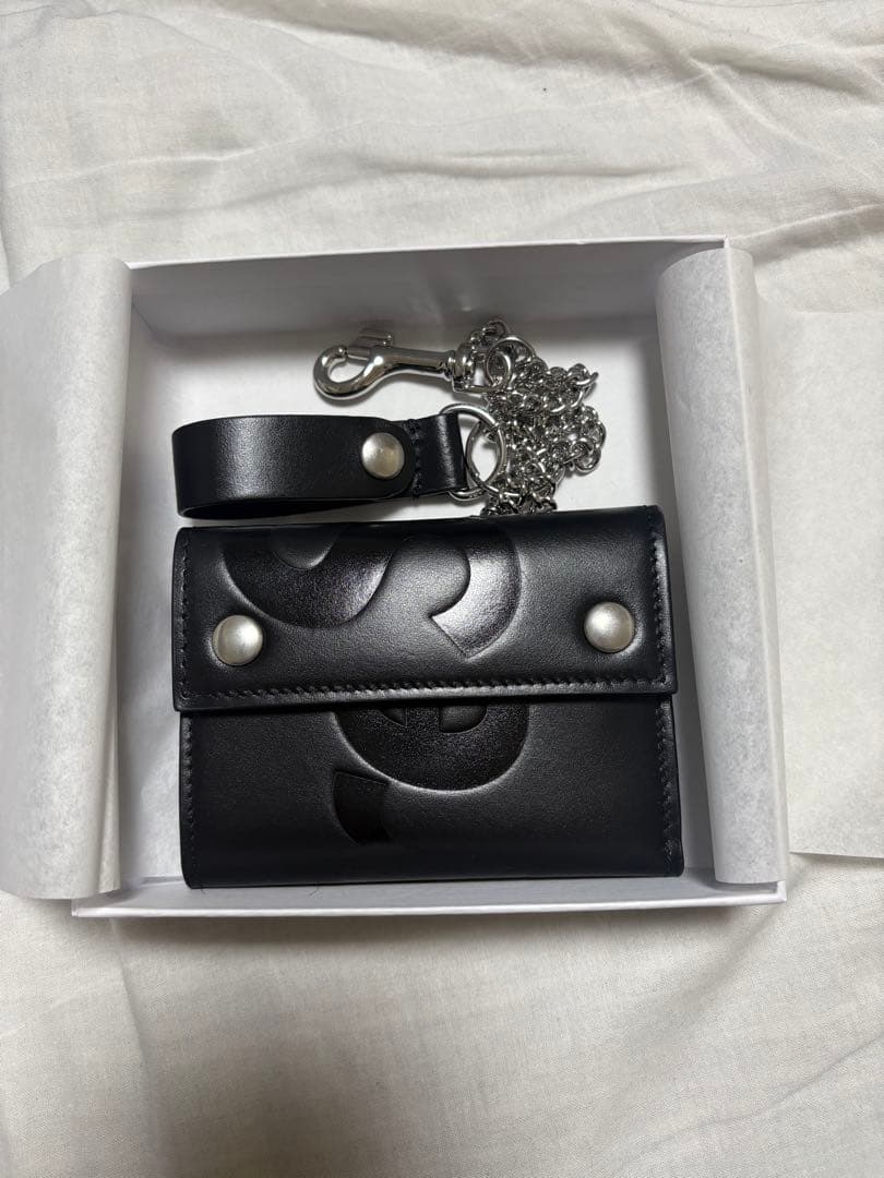 Supreme ブラックレザー ウォレットチェーン　25fw