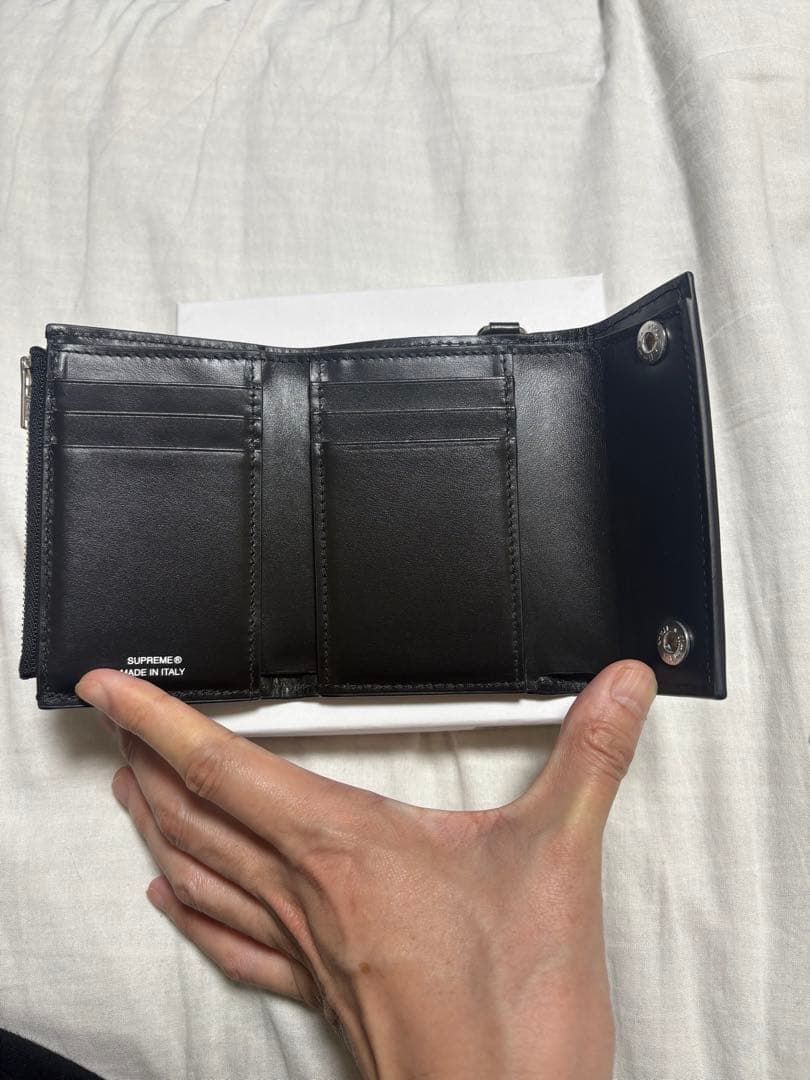 Supreme ブラックレザー ウォレットチェーン　25fw