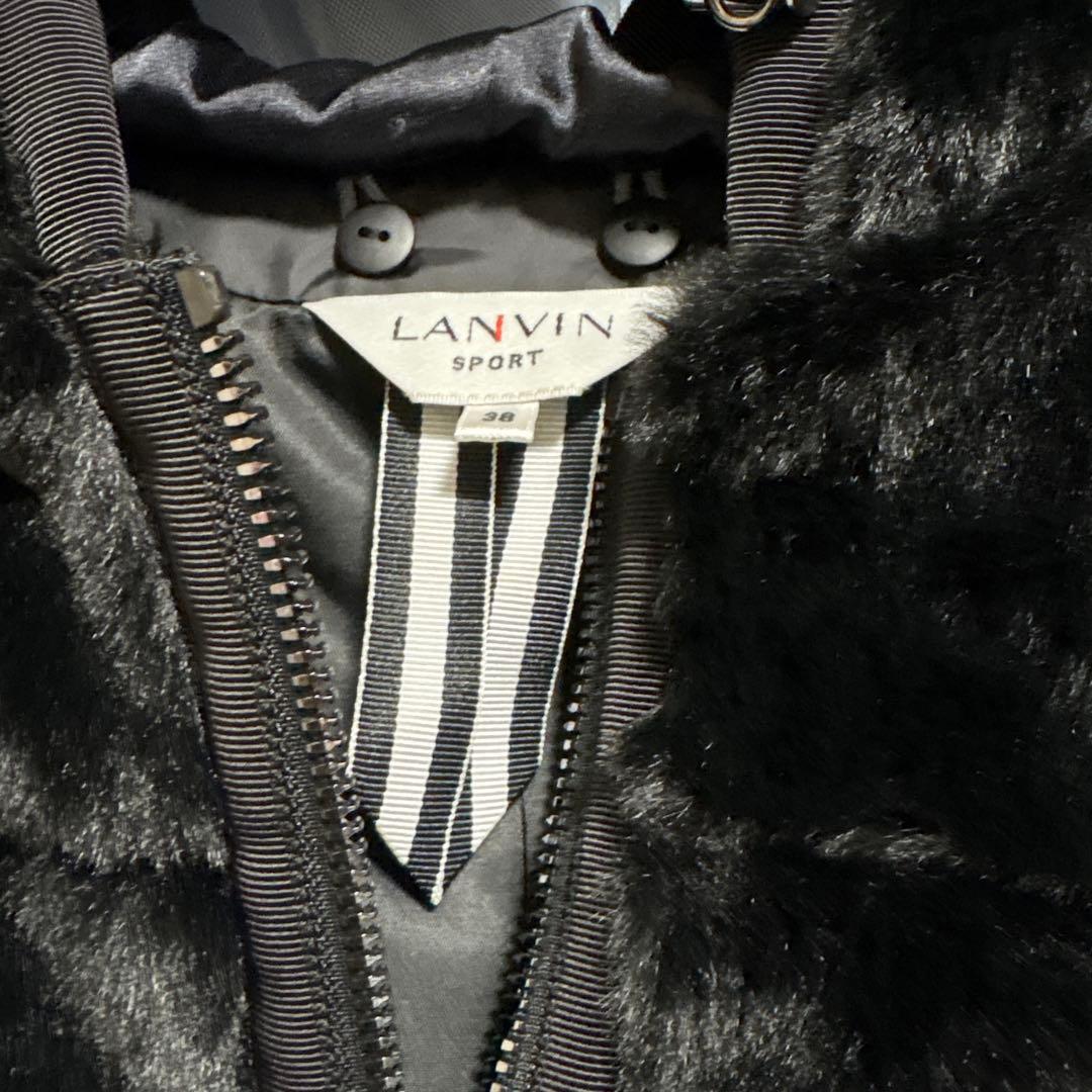 黒 フェイクファー フード付きベスト38未使用