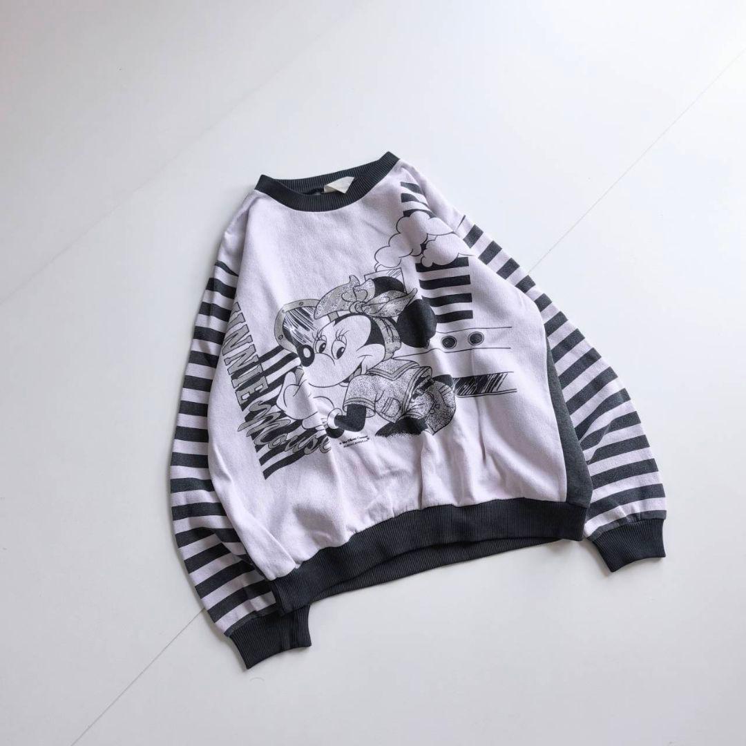 90s ヴィンテージ　ミニーマウス　スウェット ボーダー