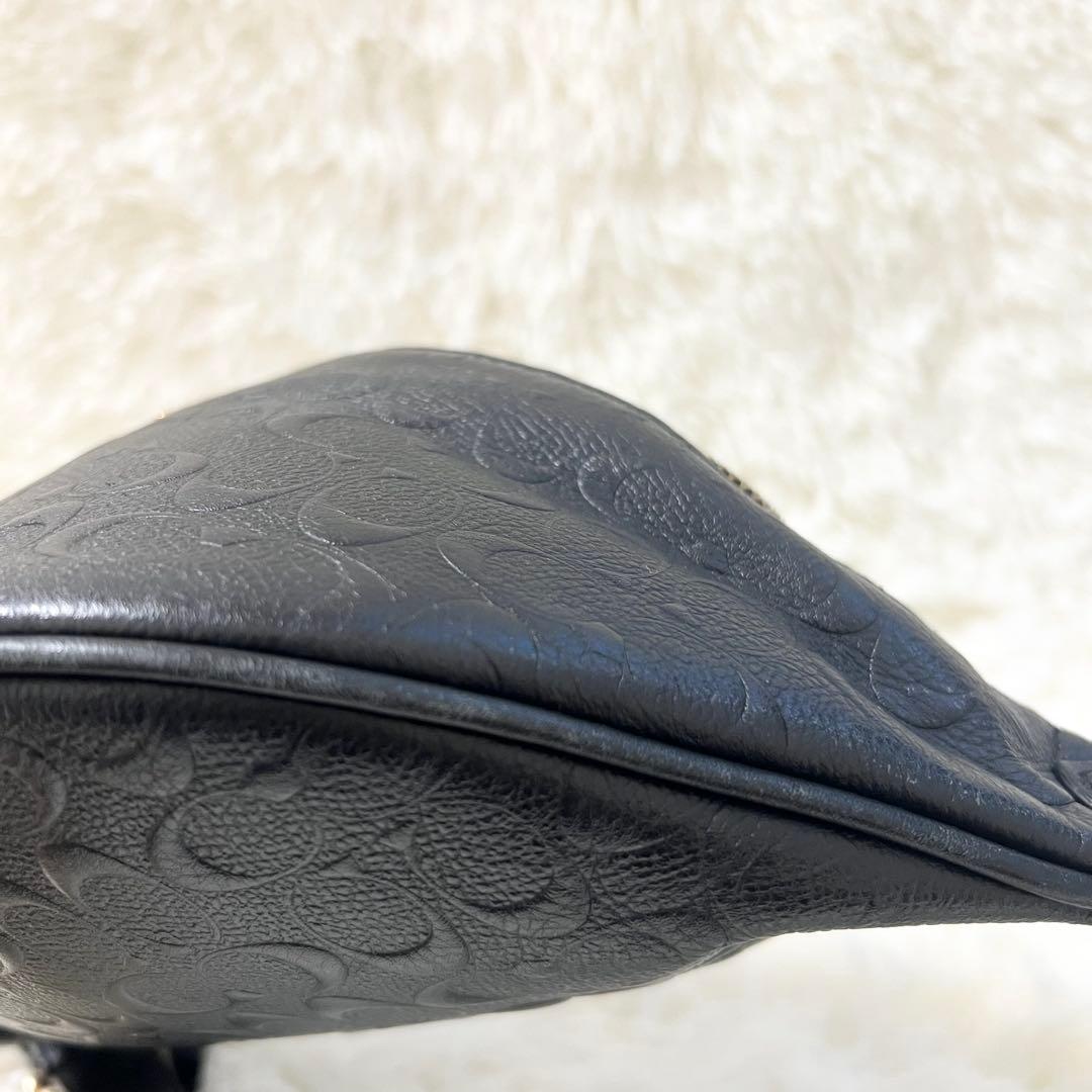 【希少】特別価格 極美品 COACH ウエストポーチ レザー ブラック