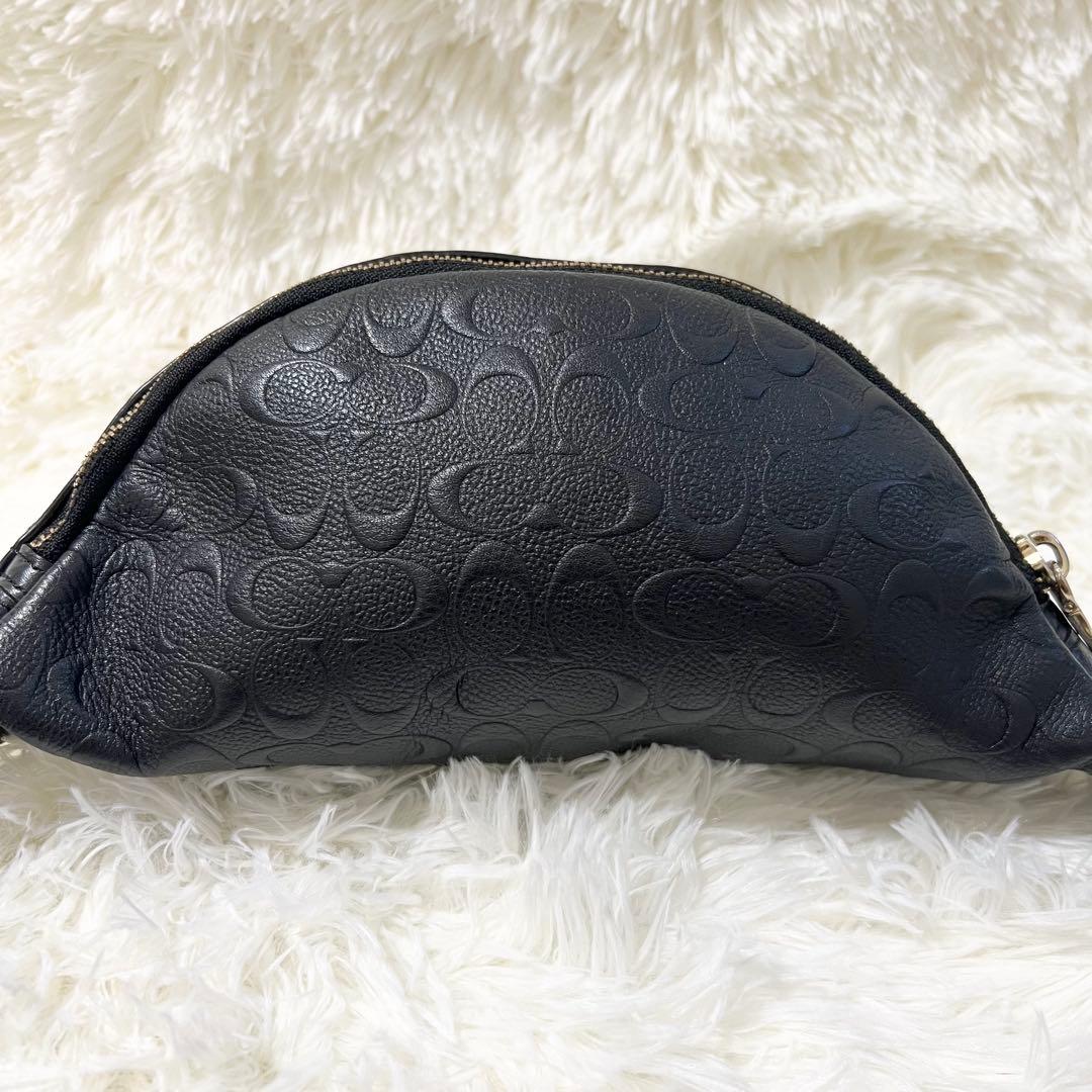 【希少】特別価格 極美品 COACH ウエストポーチ レザー ブラック