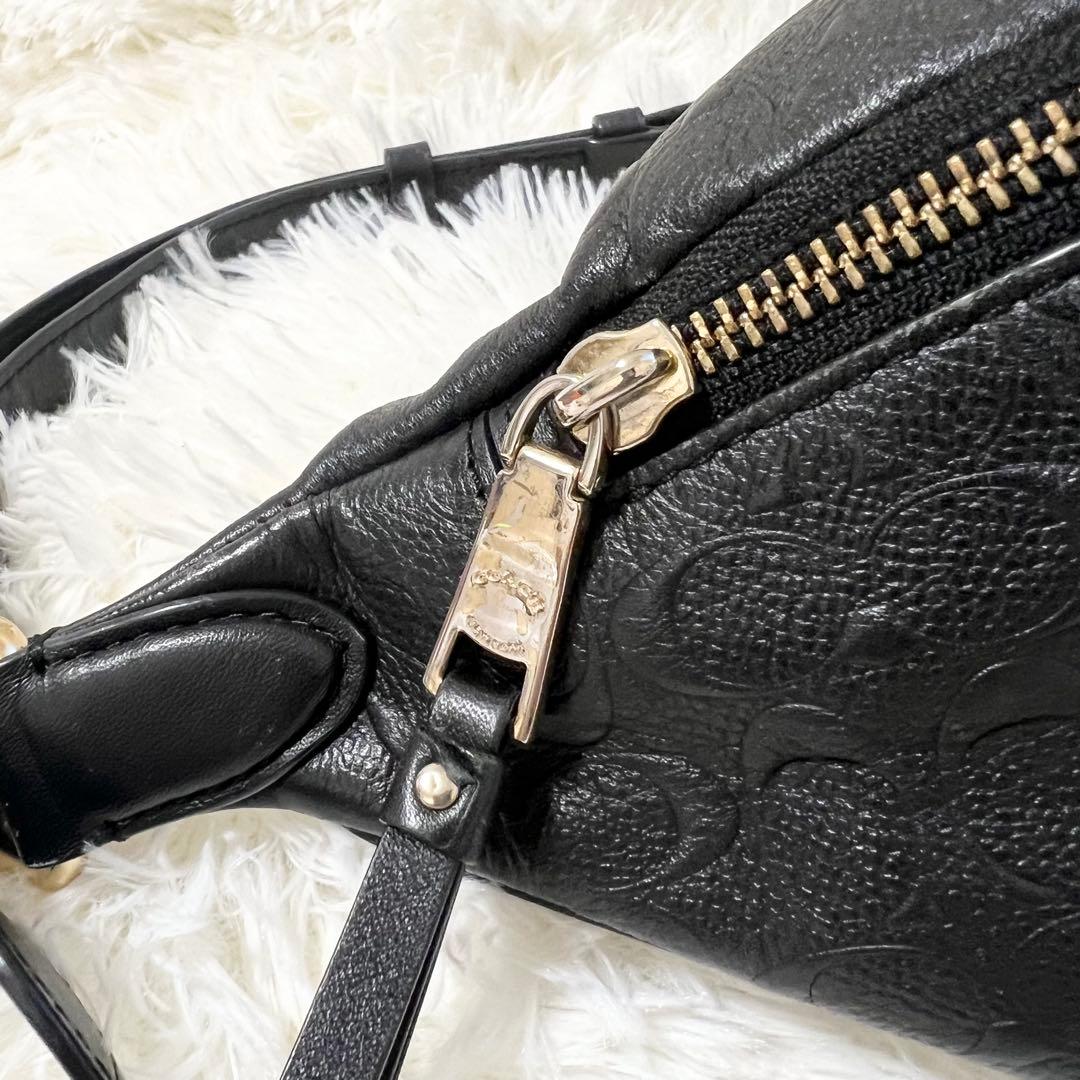 【希少】特別価格 極美品 COACH ウエストポーチ レザー ブラック