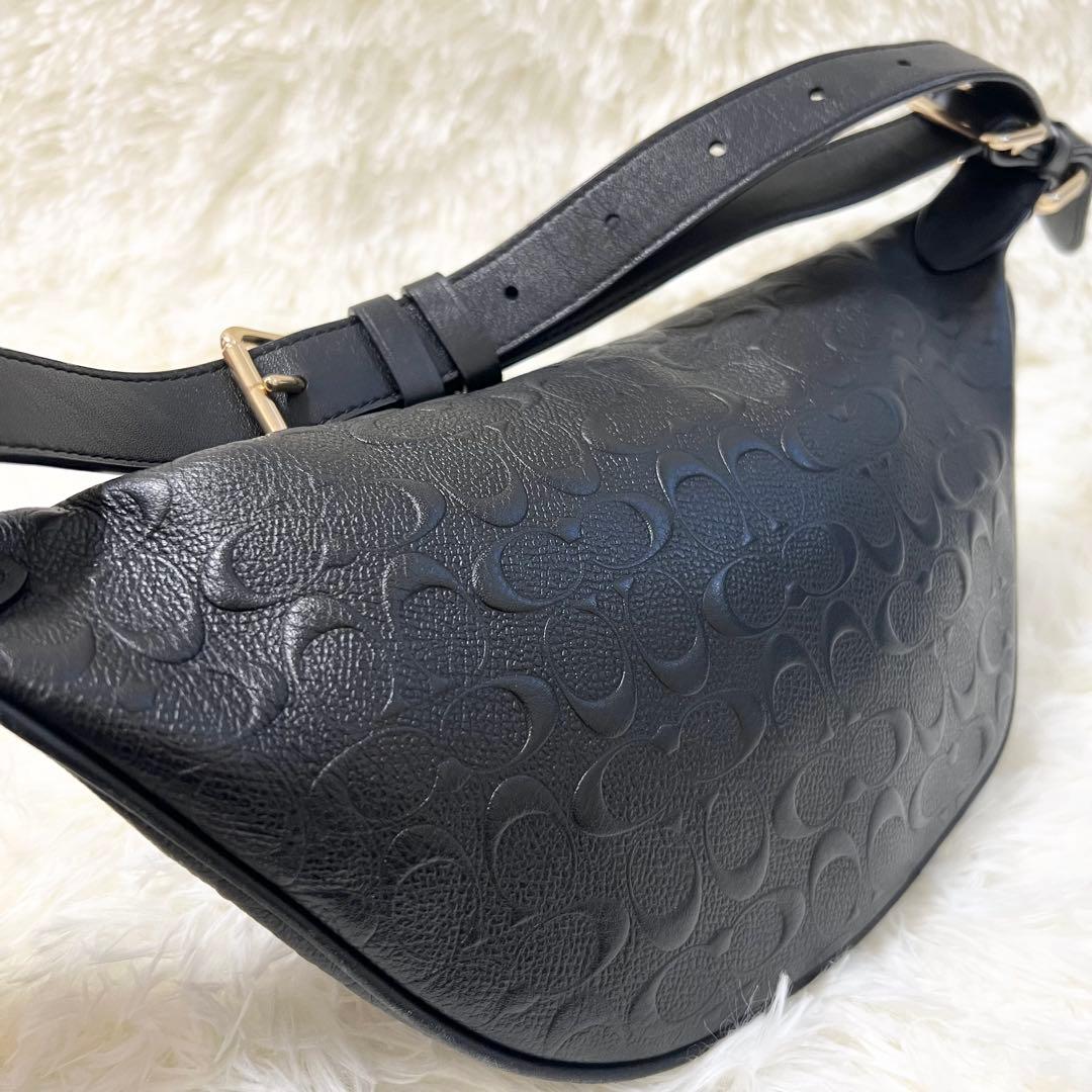 【希少】特別価格 極美品 COACH ウエストポーチ レザー ブラック