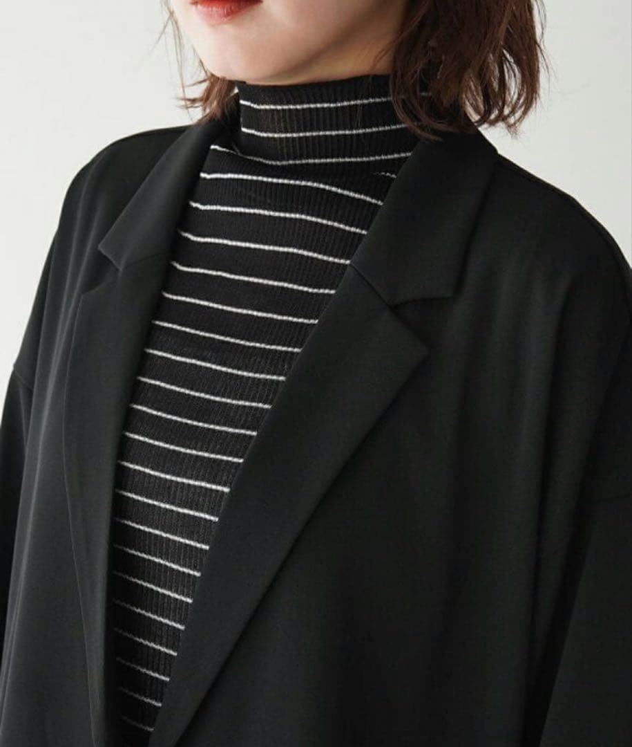 【新品】ミズイロインド　テーラード シャツ ジャケット 黒　ブラック　フリー