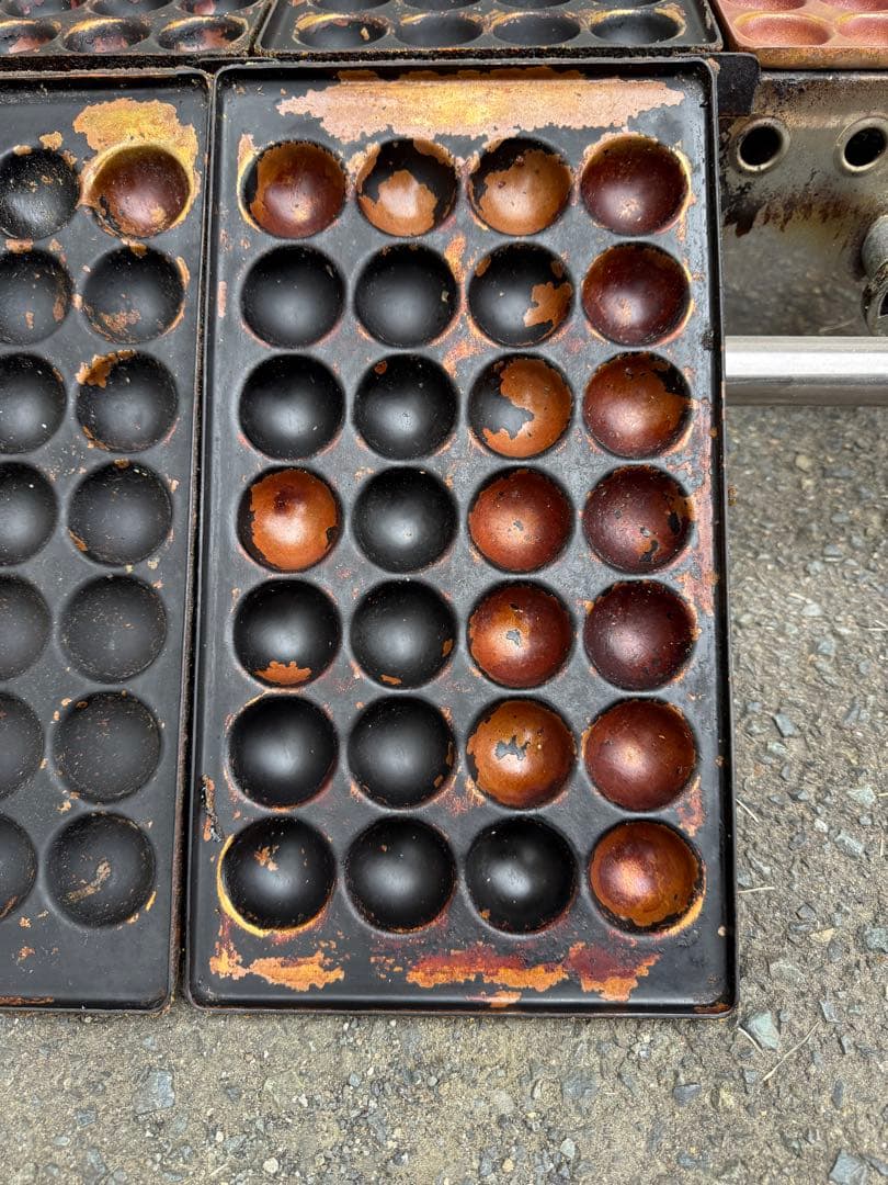 ガス式　たこ焼き器 4連 ×28プロパン(LPガス) 業務用　　銅板