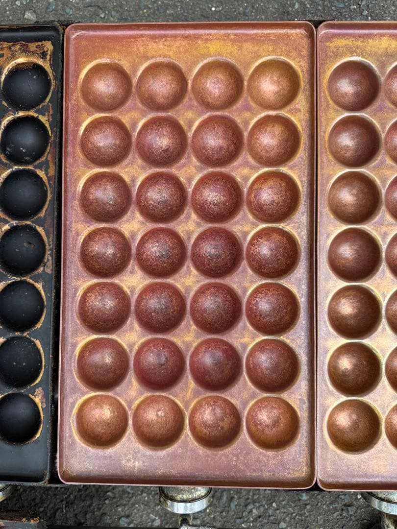 ガス式　たこ焼き器 4連 ×28プロパン(LPガス) 業務用　　銅板