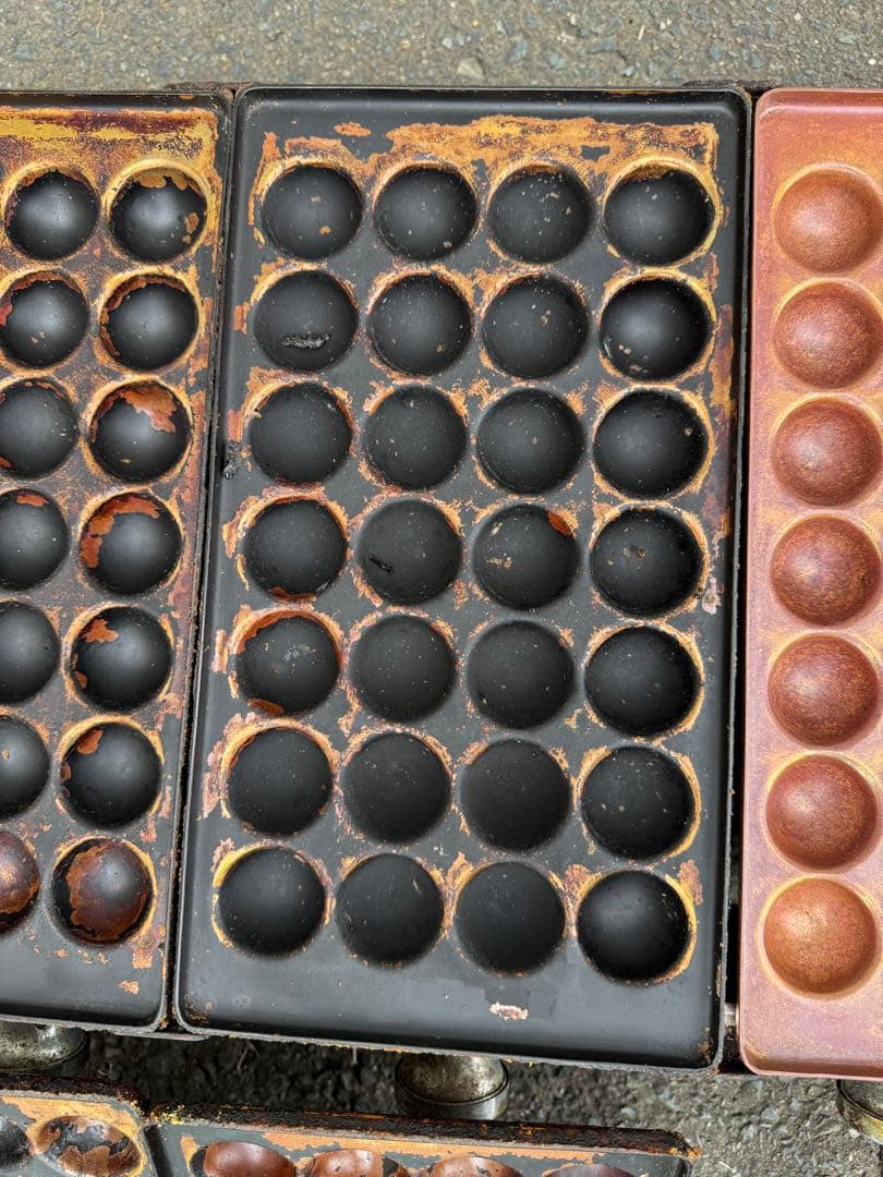 ガス式　たこ焼き器 4連 ×28プロパン(LPガス) 業務用　　銅板