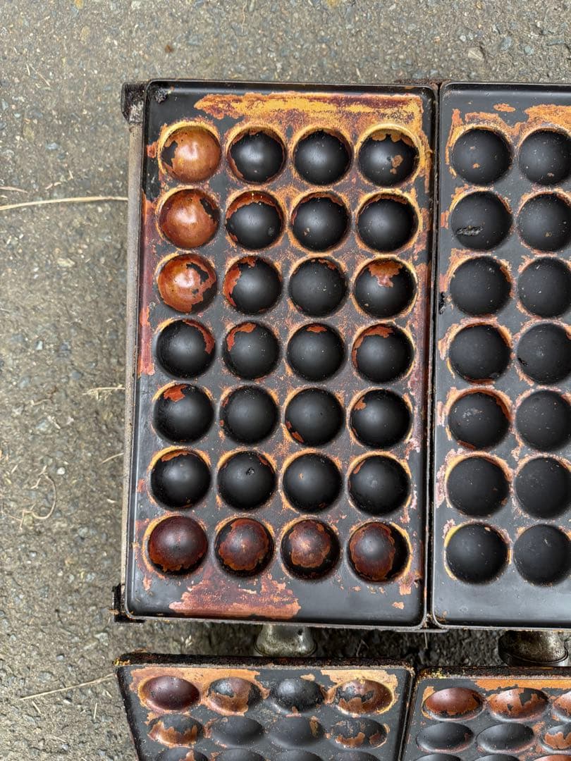 ガス式　たこ焼き器 4連 ×28プロパン(LPガス) 業務用　　銅板