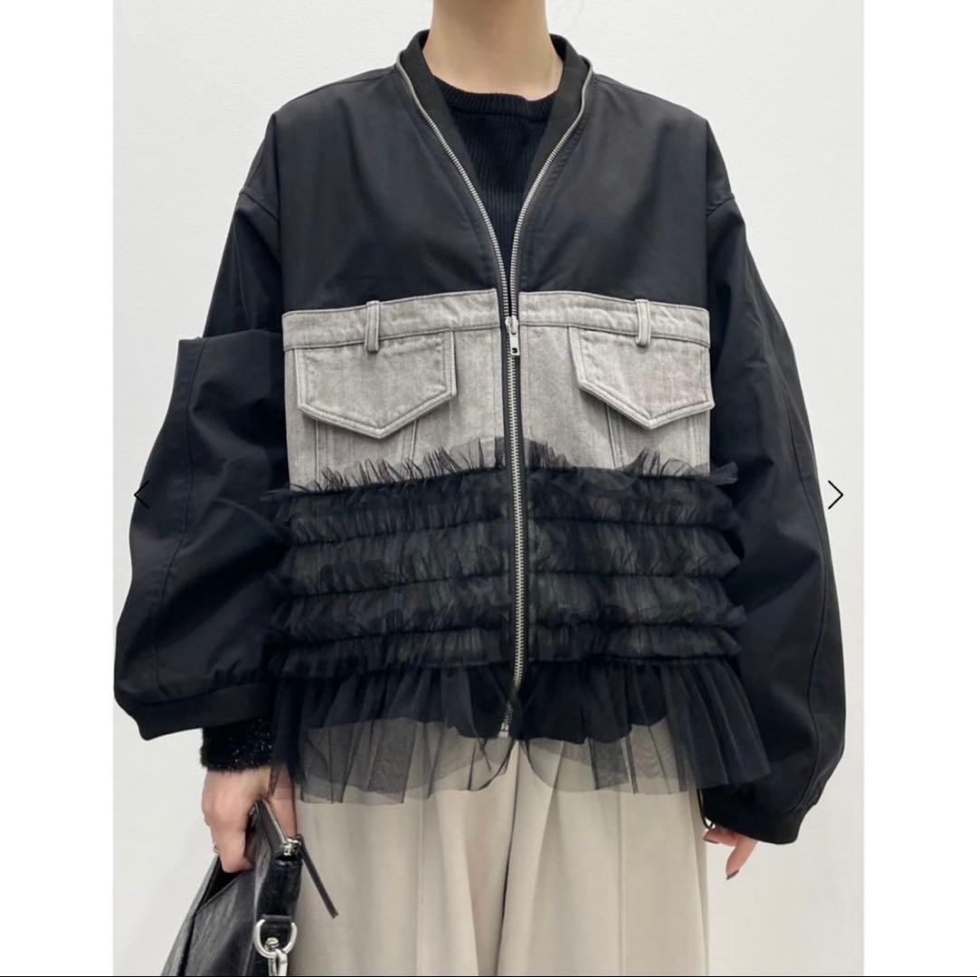 新品　ヤマダヤ　RADIATE デニム×チュールドッキングブルゾン