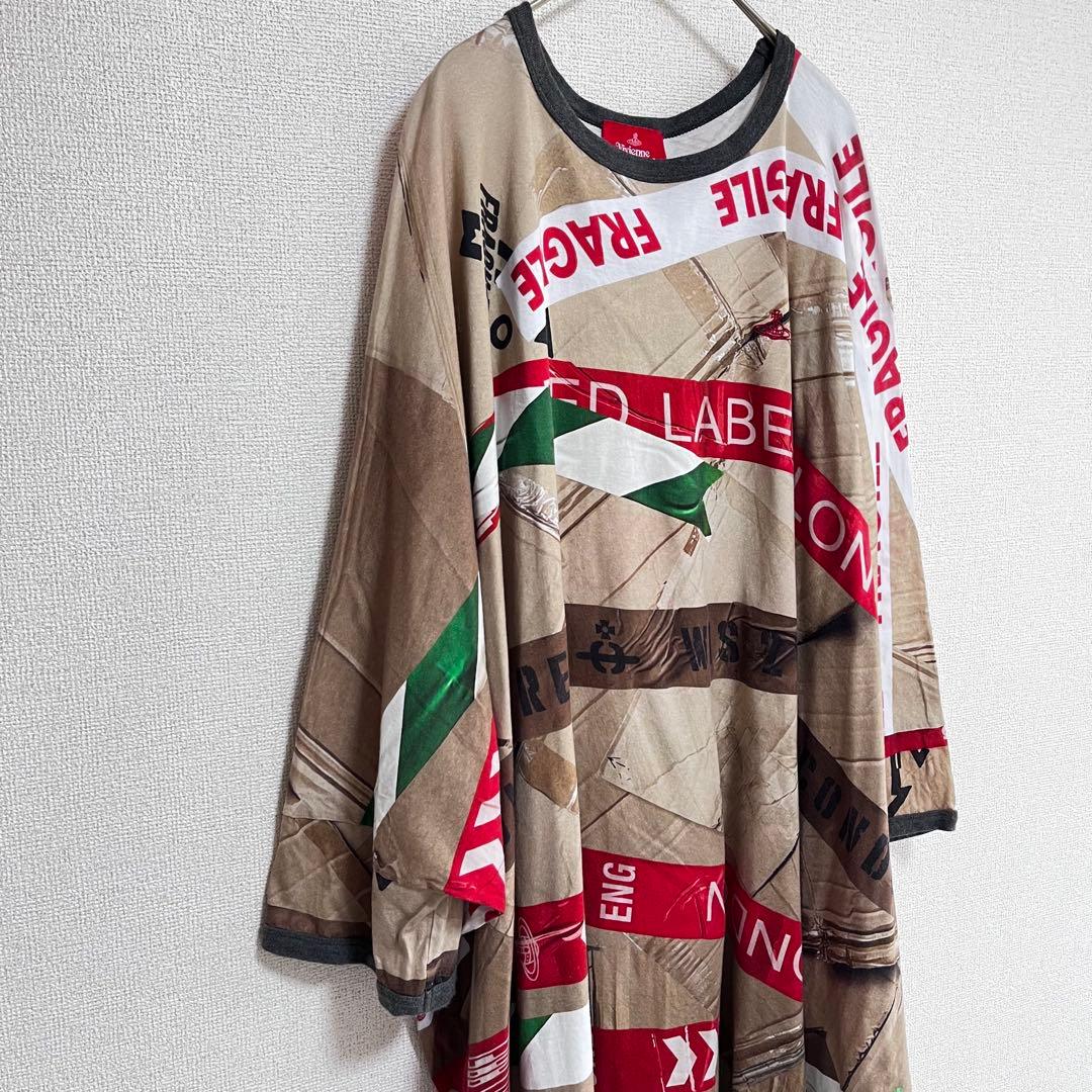 ゆら　　　テーププリント　ドルマン　カットソー　ワンピース