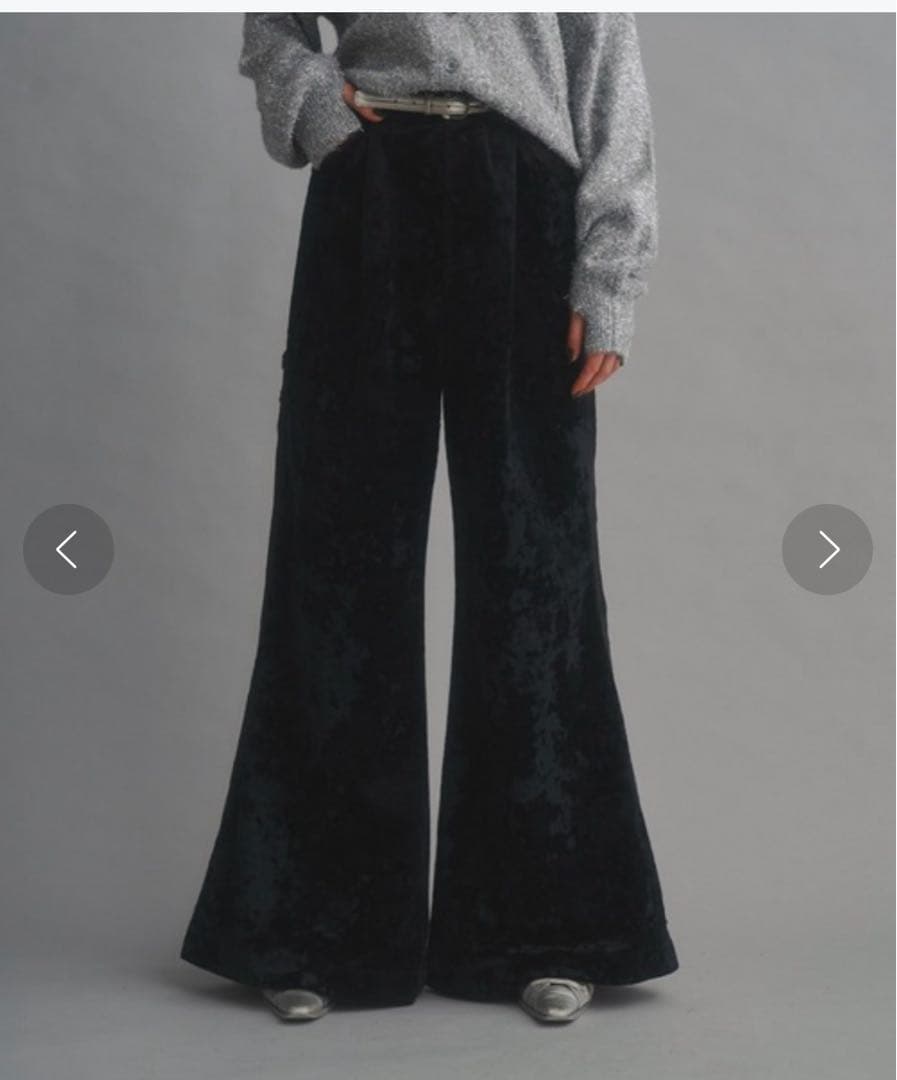 seyto Crash velour wide flare pants サイズ2