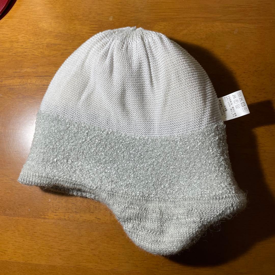 ノグチニット 【裏地つき】耳当てつきニット帽【スラブウール】