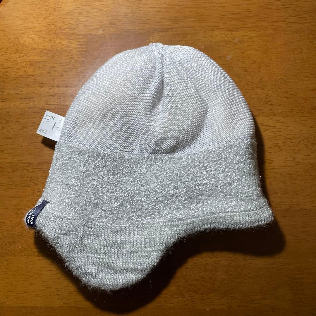 ノグチニット 【裏地つき】耳当てつきニット帽【スラブウール】