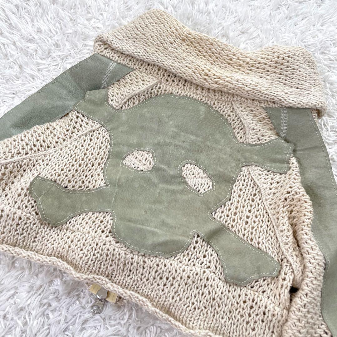 LGB スカルパッチ　ニット　カーディガン　パーカー ショート丈