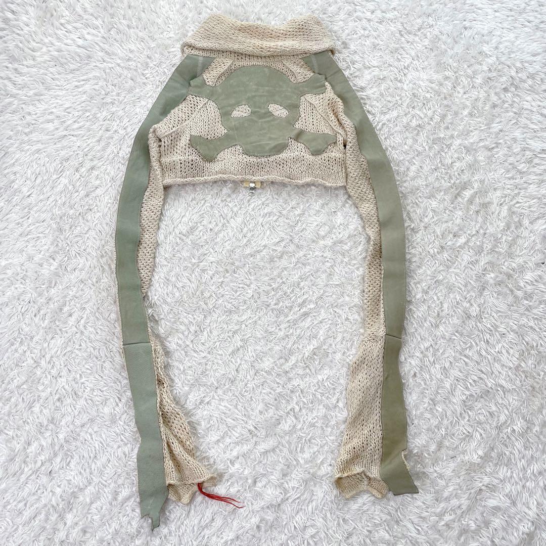 LGB スカルパッチ　ニット　カーディガン　パーカー ショート丈